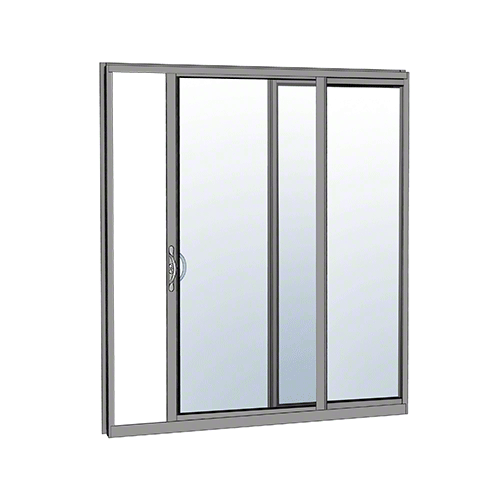 Clear Anodized XO Sliding Door Thermally Broken Fin Frame Unglazed KD Kit with Screen
