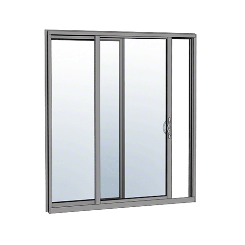 Clear Anodized OX Sliding Door Thermally Broken Block Frame Unglazed KD Kit with Screen