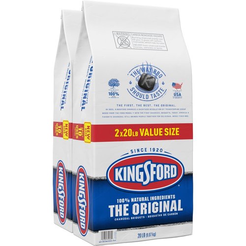 KINGSFORD 32069 Kingsford Original Charcoal Briquettes BBQ Charcoal for Grilling - 20 Pounds Each (Pack of 2)