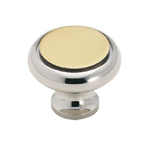 1-7/32 Inches Diameter Dual Toned Cabinet Knob Polished Chrome
