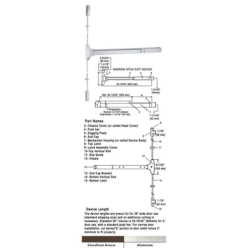 International Door Closers 5630s Us20a 36 Narrow Stile Design