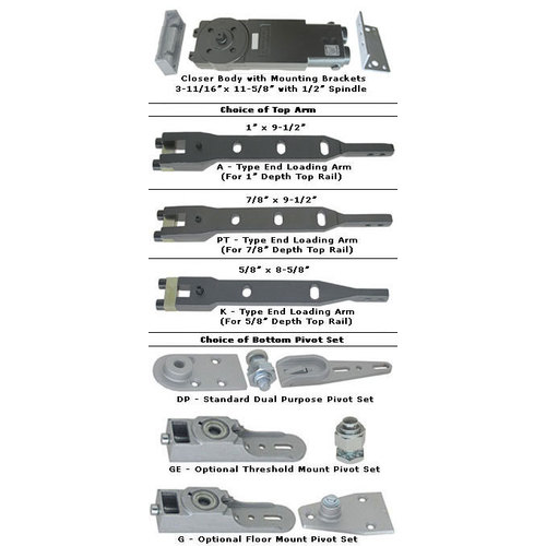 International 220 Light Concealed Overhead Closer Kit - E Arm 105 HO