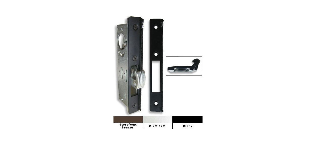 International Door Closers Fp 13 Bk International Radius Weatherstripped Hook Latch Deadlock Face Plate Anodized Black