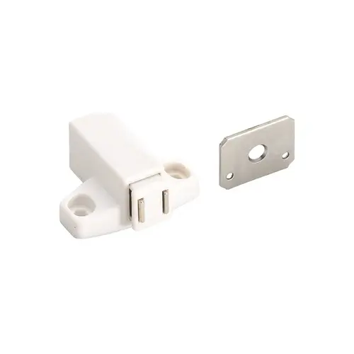 Touch Latch 2" W X 1-11/16" L White Steel White