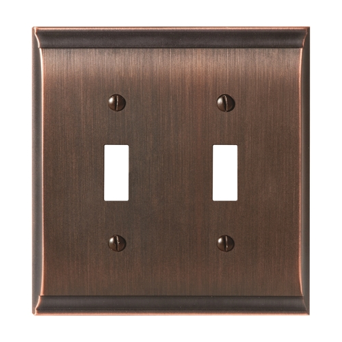 4-9/10" x 4-7/10" Candler Double Toggle Wall Plate Oil Rubbed Bronze Finish