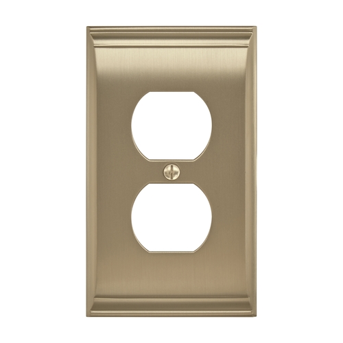 11-3/5" x 6-3/10" Candler Single Outlet Wall Plate Golden Champagne Finish