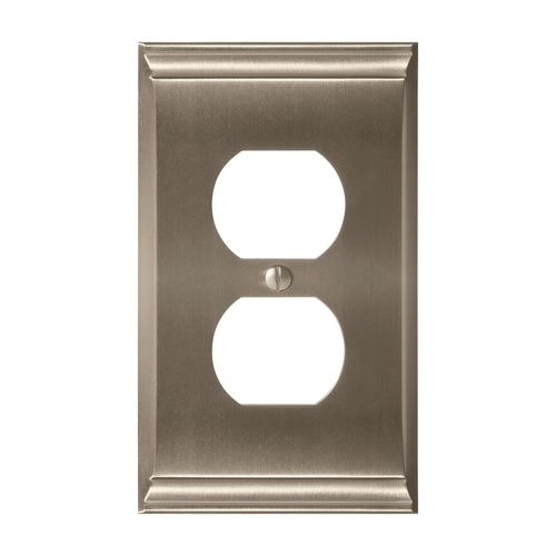 11-3/5" x 6-3/10" Candler Single Outlet Wall Plate Satin Nickel Finish