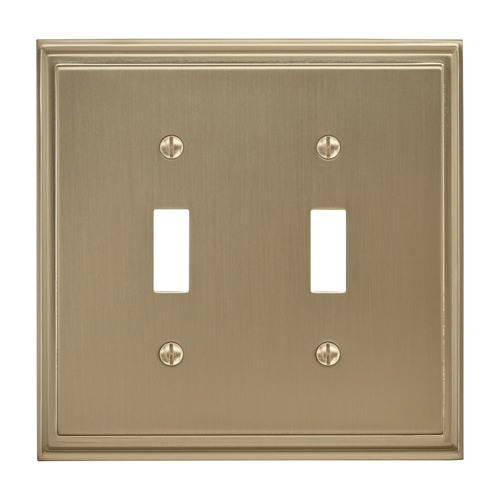 7-3/10" x 4-3/4" Mulholland Double Toggle Wall Plate Golden Champagne Finish