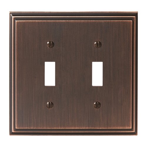 8-3/10" x 6-3/10" Mulholland Double Toggle Wall Plate Oil Rubbed Bronze Finish