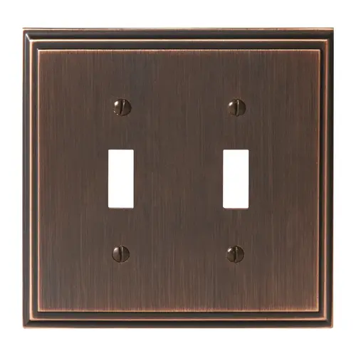 8-3/10" x 6-3/10" Mulholland Double Toggle Wall Plate Oil Rubbed Bronze Finish