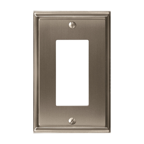 8-3/10" x 6-3/10" Mulholland Single Rocker Wall Plate Satin Nickel Finish