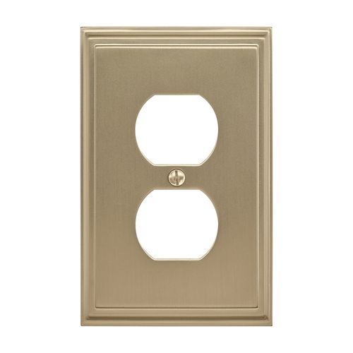 Amerock BP36522BBZ 8-3/10" x 6-3/10" Mulholland Single Outlet Wall Plate Golden Champagne Finish
