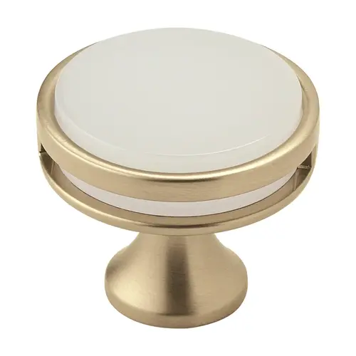 Amerock BP36608BBZFA 1-3/8" (35 mm) Diameter Frosted Acrylic Oberon Cabinet Knob Golden Champagne Finish