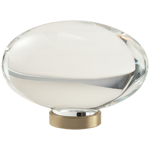 1-3/4" (44 mm) Round Glacio Crystal Cabinet Knob Golden Champagne Finish