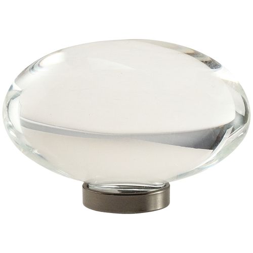 1-3/4" (44 mm) Round Glacio Crystal Cabinet Knob Gunmetal Finish