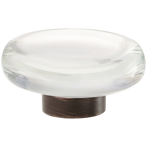 1-3/4" (44 mm) Flat Glacio Crystal Cabinet Knob Oil Rubbed Bronze Finish