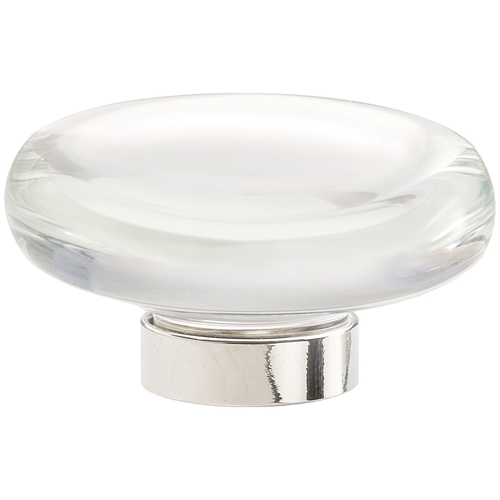 Cabinet Knob Glacio Round 1-3/4" D 1" Clear/Polished Nickel Clear/Polished Nickel