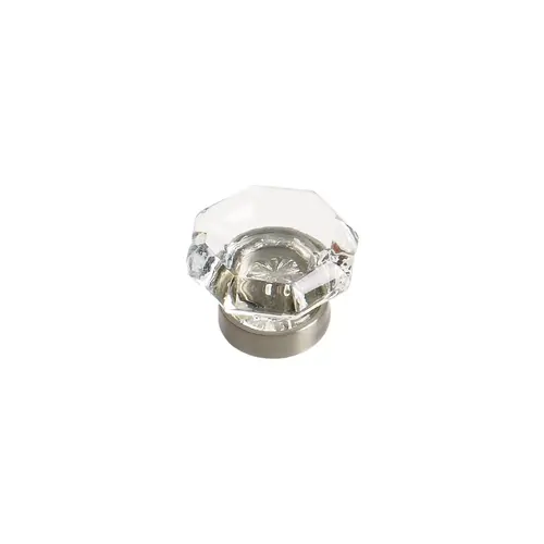 1-1/16" (27 mm) Diameter Traditional Classics Cabinet Knob Clear Glass / Satin Nickel Finish