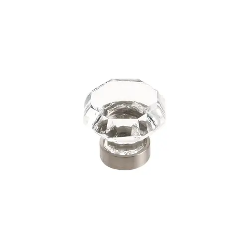 1-5/16" (33 mm) Diameter Traditional Classics Cabinet Knob Clear Glass / Satin Nickel Finish