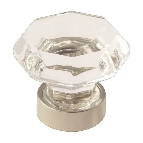 1-5/16" (33 mm) Diameter Traditional Classics Cabinet Knob Glass / Bright Nickel Finish