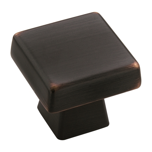 Cabinet Knob Blackrock Square 1-3/16" D 1-1/16" Oil Rubbed Bronze Oil Rubbed Bronze - pack of 10