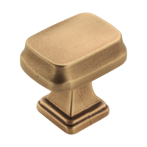 1-1/4" (32 mm) Revitalize Rectangular Cabinet Knob Gilded Bronze Finish