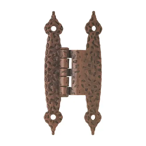 3/8" (10 mm) Offset Non Self Closing H Type Cabinet Hinge Antique Copper Finish - Pair