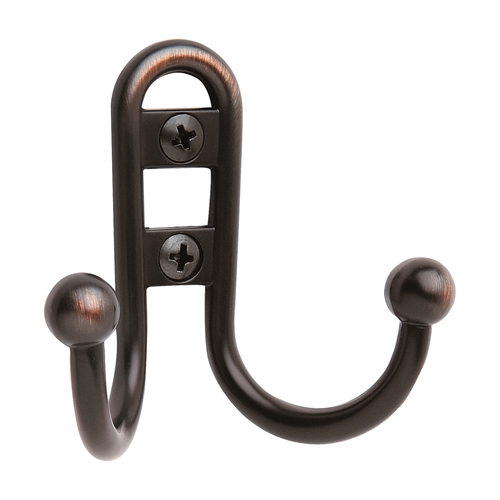 Amerock H55457ORB Double Prong Robe Hook Oil Rubbed Bronze Finish