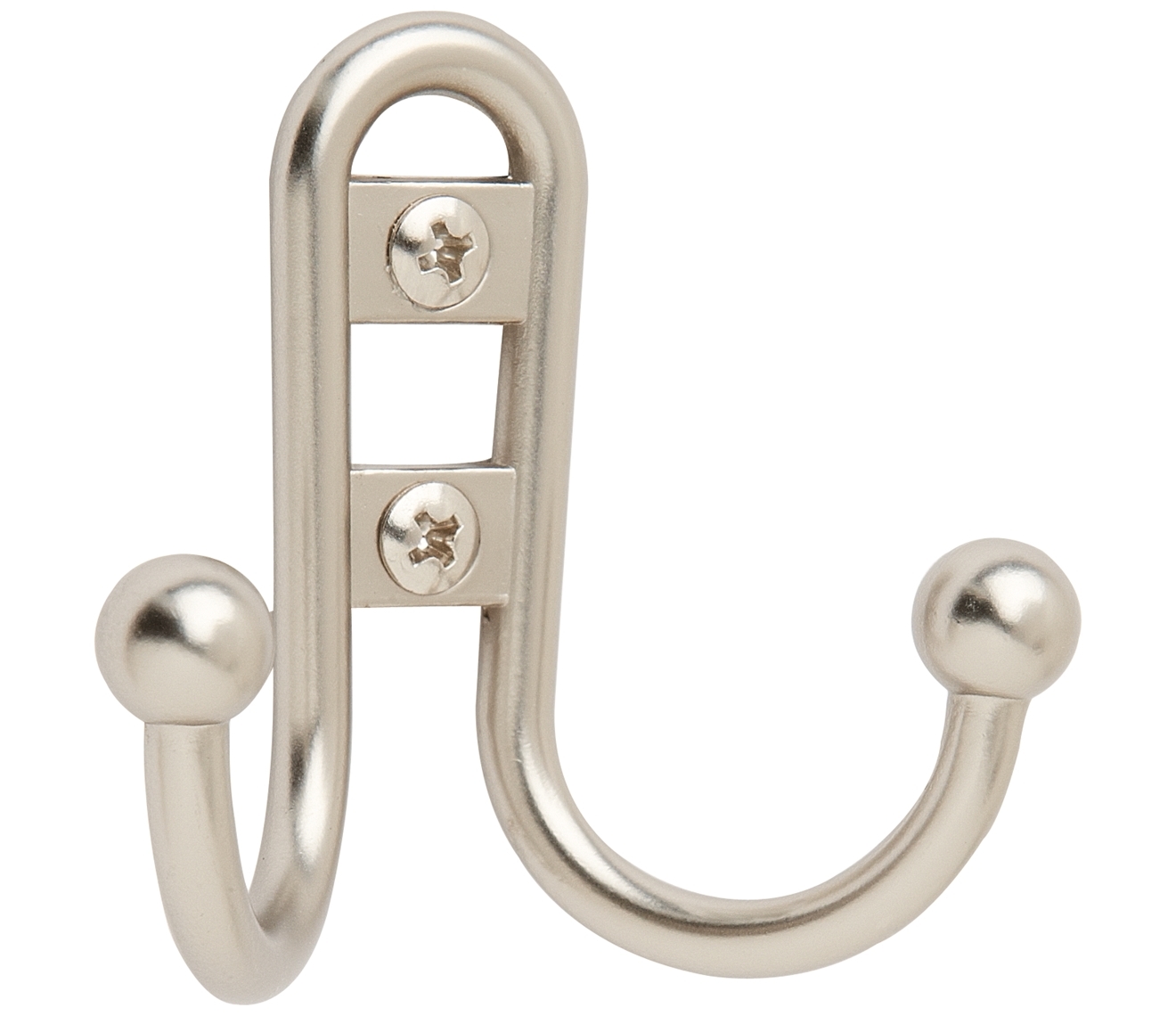 Amerock H55457S Hook 2-3/4" L Silver Zinc Small Double Prong Silver