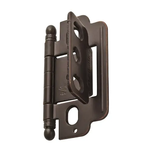 Amerock PK3180TBORB 3/4" (19 mm) Full Inset Partial Wrap Ball Tip Cabinet Hinge Oil Rubbed Bronze Finish