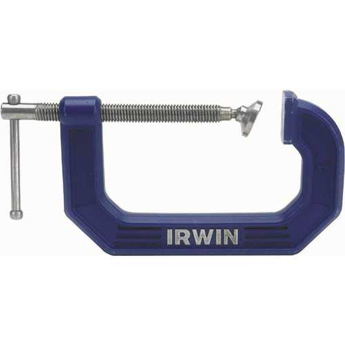 Irwin 225108DS C-Clamp, 900 lb Clamping, 8 in Max Opening Size, 4 in D Throat, Steel Body, Blue Body