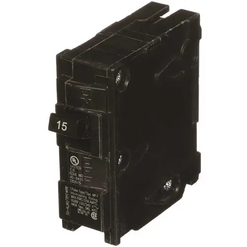 MURRAY  CIRCUIT BREAKER, 15 AMP, 1 POLE, 120 VOLT Black