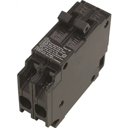 15/20 Amp Single Pole Tandem NCL Type QT Circuit Breaker Black