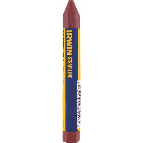 Permanent Lumber Crayon, Red, 1/2 in Dia, 4-1/2 in L