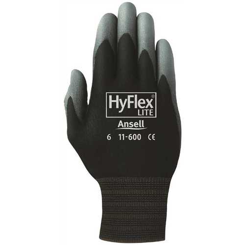 HYFLEX 11-600B-10 ANSELL HYFLEX LITE DIPPED GLOVES, SIZE 10 Black - pack of 12