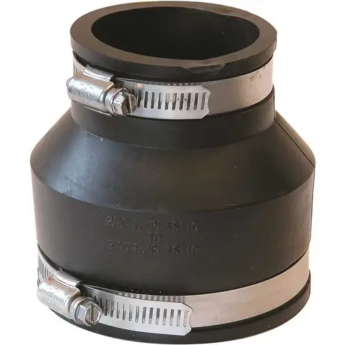 3 x 2" PVC Flexible Pipe Coupling with Clamp