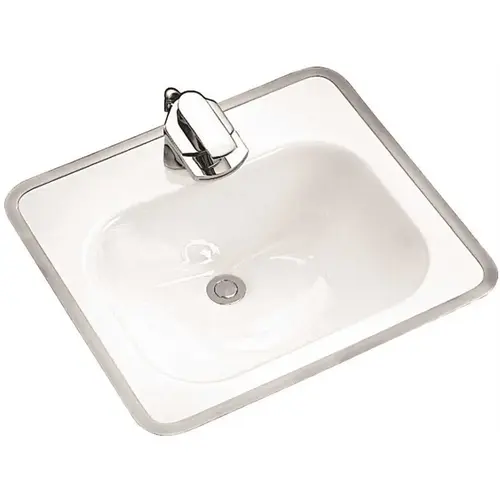 Tahoe Drop-In Cast Iron Bathroom Sink in White with Overflow Drain