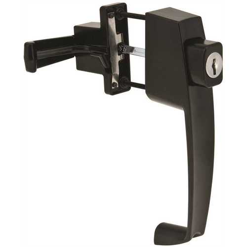 Wright Products 1-3/4 in. Black Push-Button Keyed Screen and Storm Door Latch