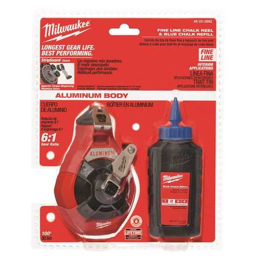 Chalk Line Reel Kit 3 oz Blue 100 ft. Fine Line