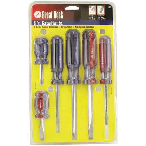 Great Neck Saw A6K GREAT NECK 6 PC PROFESSIONAL SCREWDRIVER SET