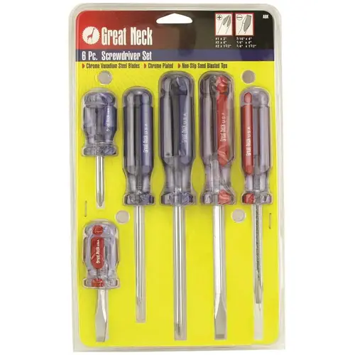 Great Neck Saw A6K GREAT NECK 6 PC PROFESSIONAL SCREWDRIVER SET