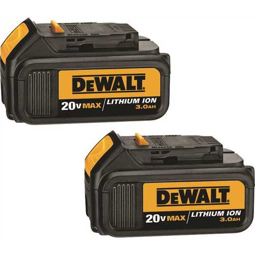 DEWALT DCB200-2 20-Volt MAX Lithium-Ion Premium Battery Pack 3.0Ah - Pair
