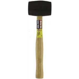 Great Neck Saw RM16 GREAT NECK RUBBER MALLET HICKORY HANDLE, 16 OZ Black Head, Lacquered Handle