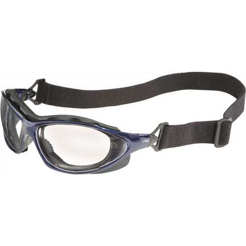 Honeywell Safety S0620X UVEX Seismic Sealed Eyewear, Clear Lens, Metallic Blue Frame