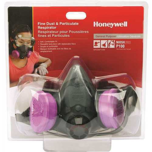 Honeywell Safety 5580P100M Half Mask Respirator With P100, Medium Gray, Pink