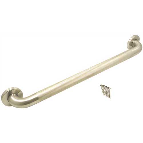 Premium Series 24 in. x 1.5 in. Diamond Knurled Grab Bar in Satin Stainless Steel (27 in. Overall Length)