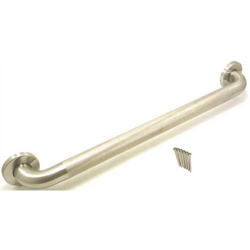 Premium Series 42 in. x 1.5 in. Diamond Knurled Grab Bar in Satin Stainless Steel (45 in. Overall Length)