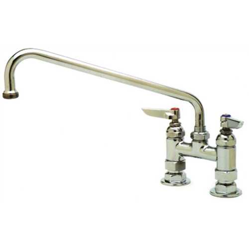 T & S BRASS & BRONZE WORKS B-0226 Double Pantry Faucet, Deck Mount, 4" Centers, 10" Swing Nozzle