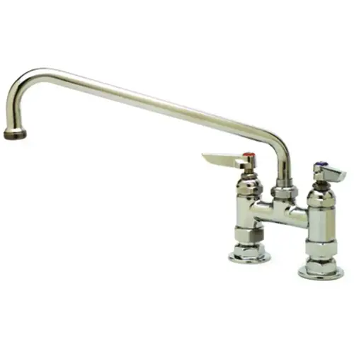 Double Pantry Faucet, Deck Mount, 4" Centers, 10" Swing Nozzle Chrome