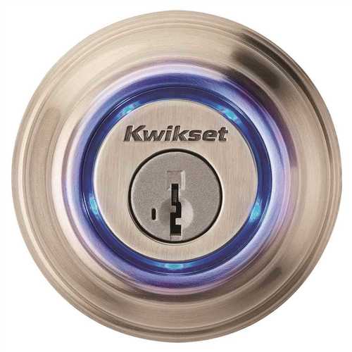 Kevo 2nd Gen Satin Nickel Single Cylinder Touch-to-Open Bluetooth Smart Lock Deadbolt Works with Many Smart Devices